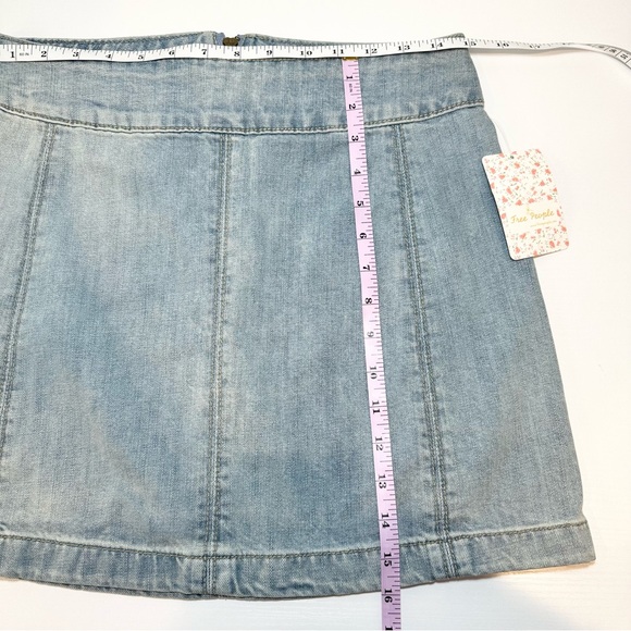 Free People Zip To It Beta Wash Denim Mini Skirt - Picture 11 of 13